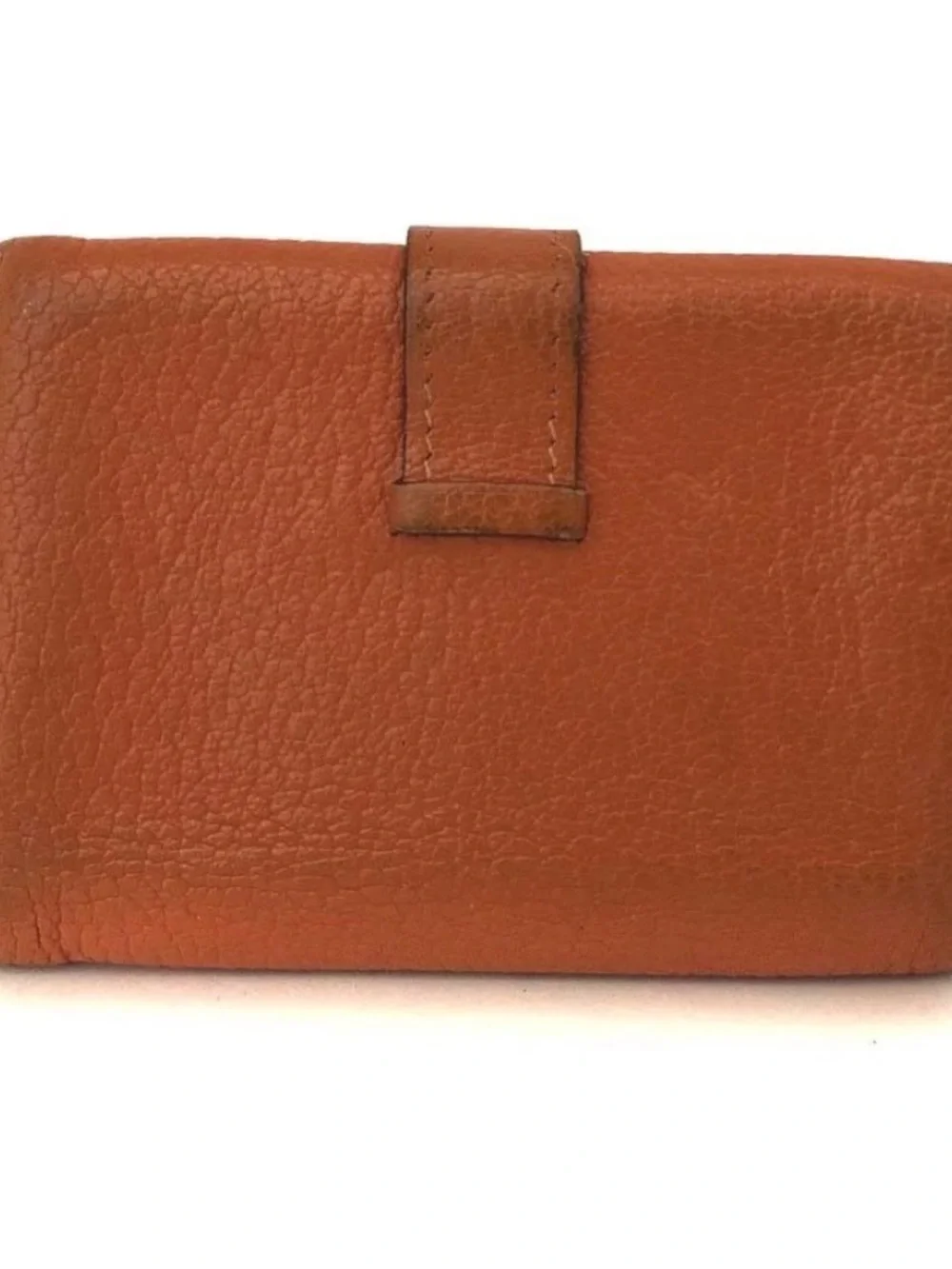 Authentic Hermès Béarn Compact Wallet Orange Leather PHW H - Picture 5 of 8